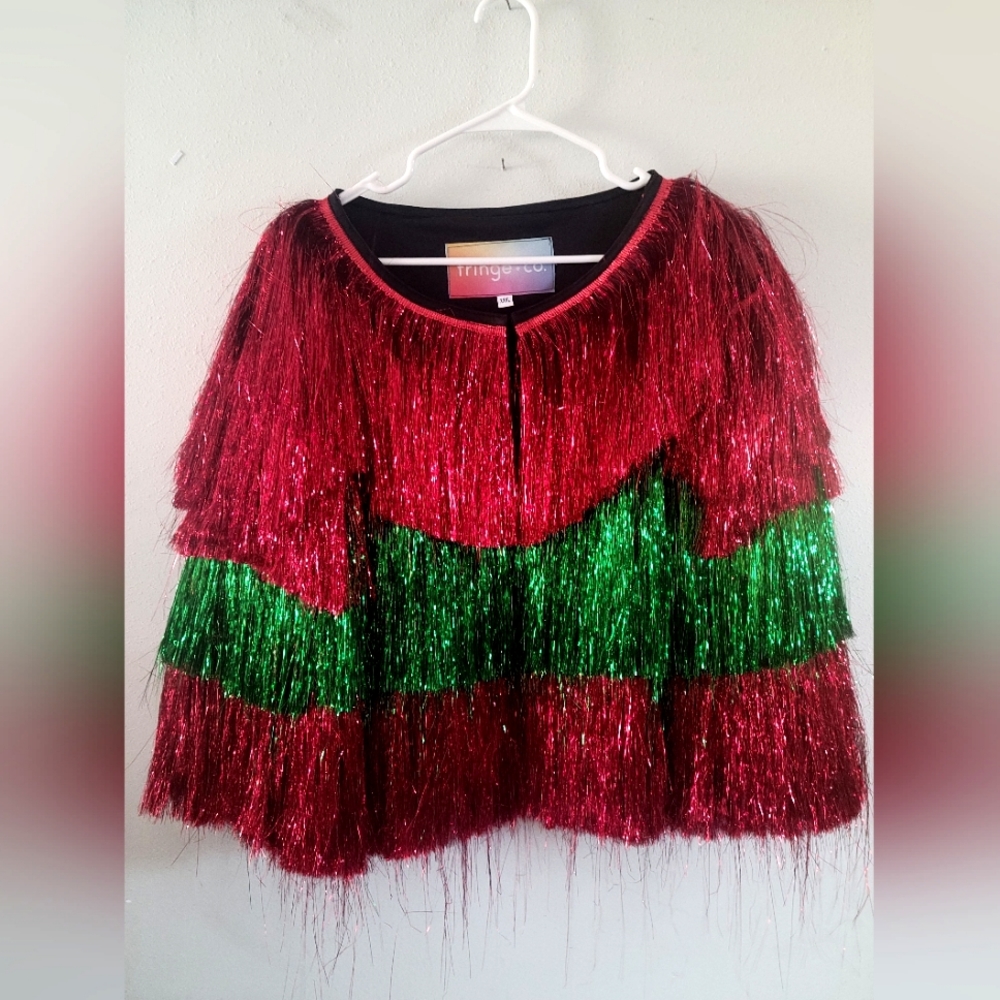Red/Green Christmas Tinsle Jacket!
